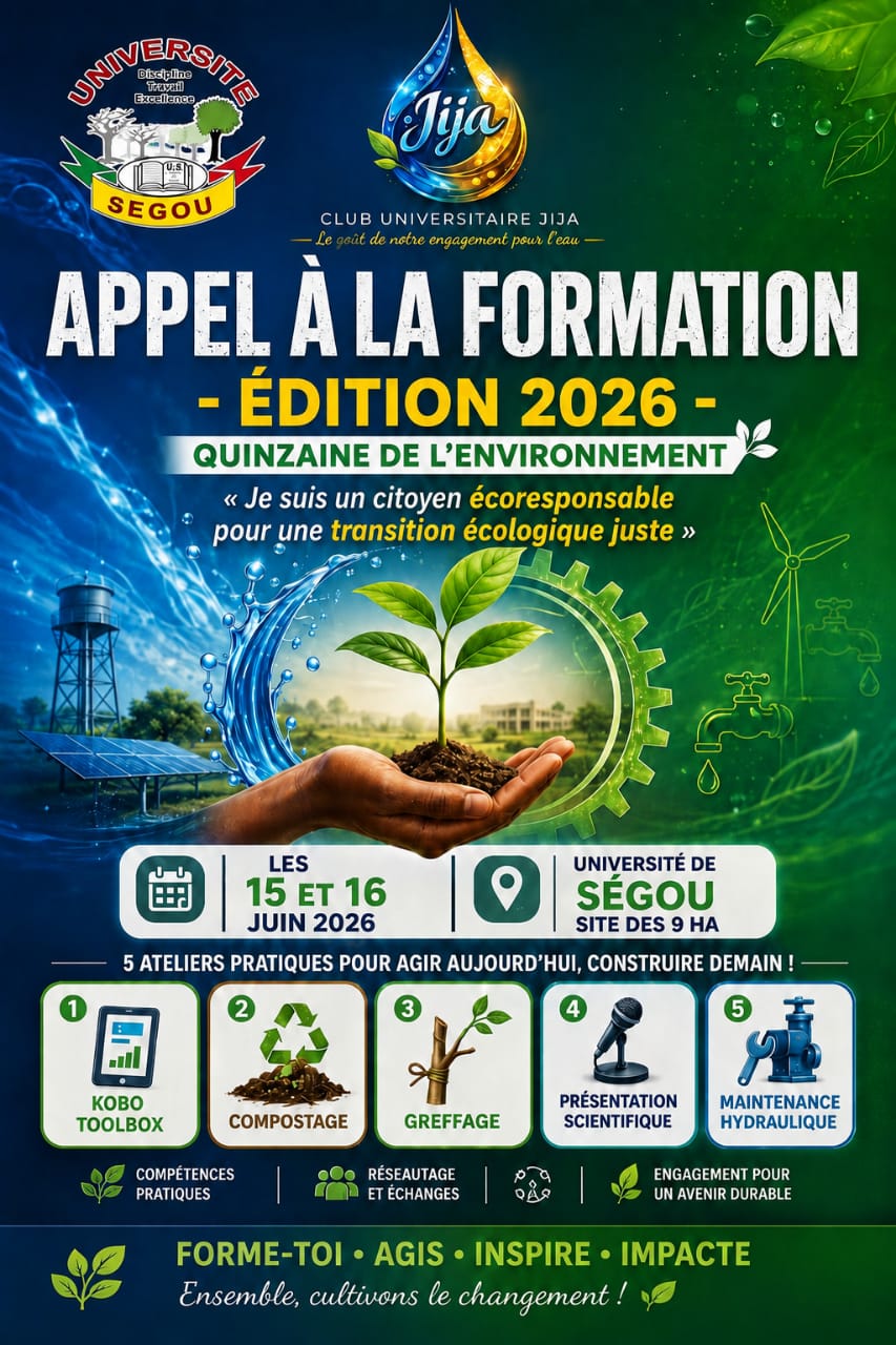 Formation Environnement 2026 – Université de Ségou
